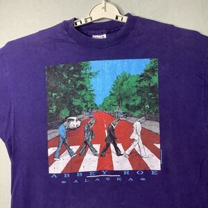 VTG Alaska T Shirt Mens XL Fish USA Made Single Stitch 90s Abbey Roe Beatles Ref